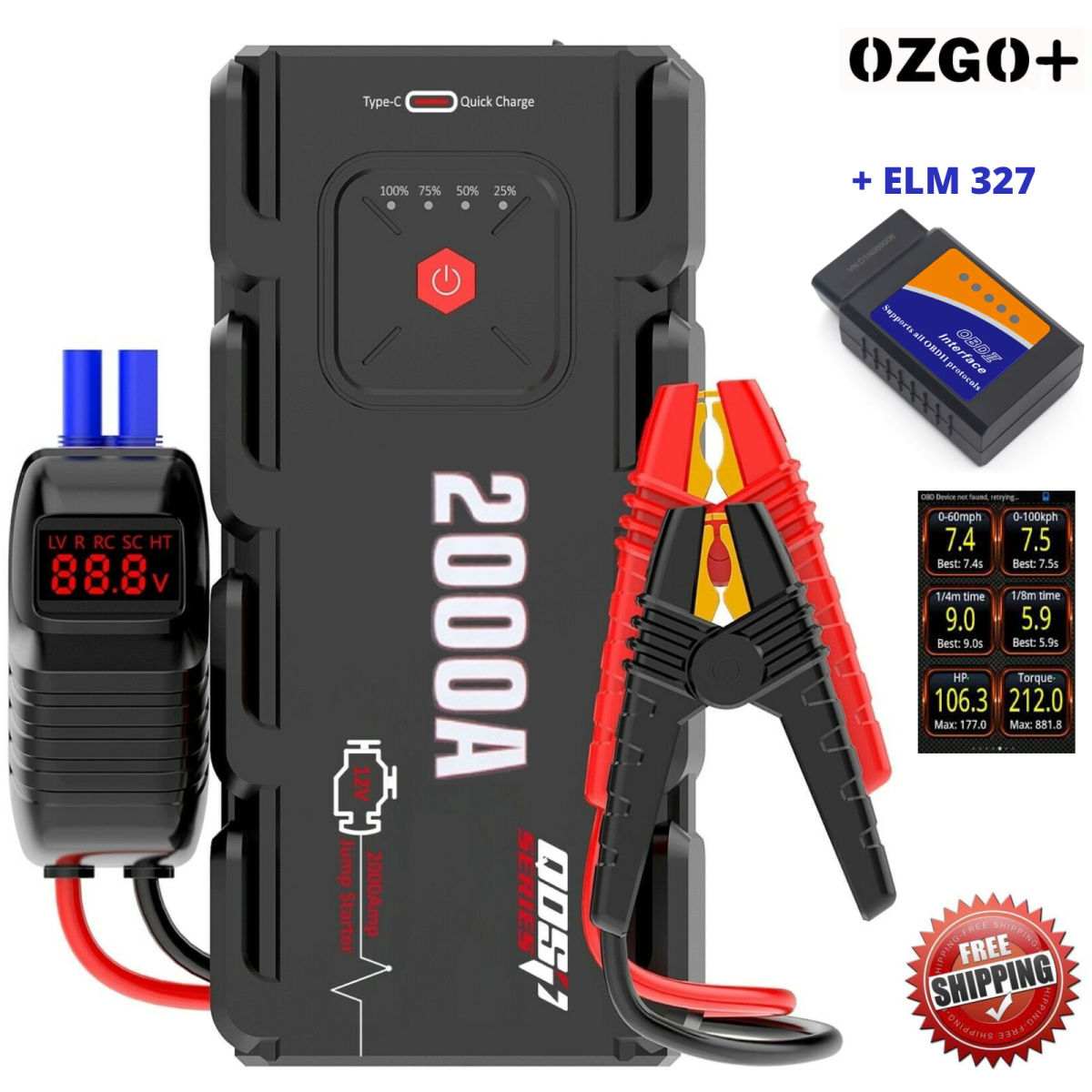 jump starter pack, car jump starter, battery jump starter pack