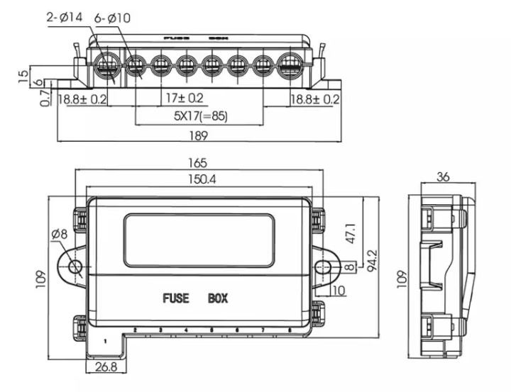 midi fuse block, midi fuse holder, midi fuse box, multi midi fuse holder