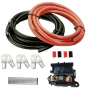 2000 - 4000W Inverter Wiring Kit 250A MEGA Fuse & Holder 0B&S Red/Black 1.5Metre